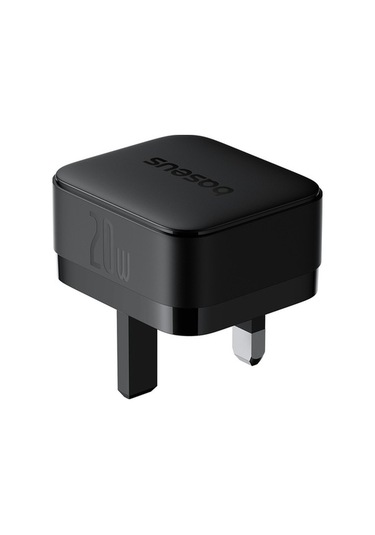 Tongxida Baseus 20w C Tipi Hızlı Şarj Adaptörü, İngiltere Fişi, Siyah Kablo Siyah