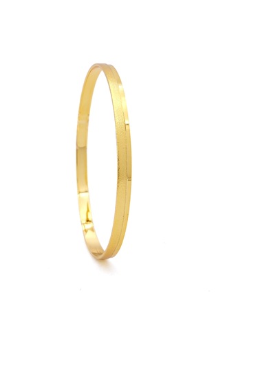 Altın Kaplama İmitasyon 4mm Simli Kibrit Çöpü Bilezik Blz-3121 Altın