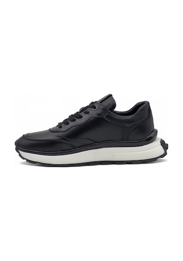 Voyager 1001 Erkek Hakiki Deri Sneaker Siyah