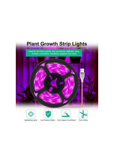 Shineyee 3m 180 Led Usb Bitki Büyüme Lambası, Pembe Mor Işık, Ip65 Su Geçirmez, İç Mekan Sulu Besleme Bitkileri İçin