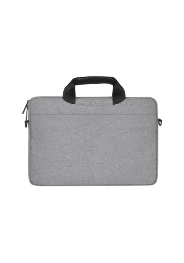 14.1 İnç Nefes Alabilir Aşınmaya Dayanıklı Moda İş Omuz El Fermuarlı Laptop Çantası Omuz Askılı Açık Gri