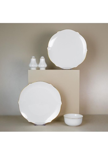 Evaliza Magnolia Premium Gold 60 Parça 12 Kişilik Yemek Takımı