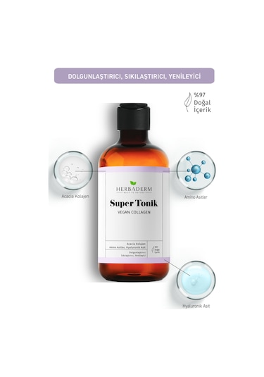 Herbaderm Vegan Collagen Dolgunlaştırıcı Super Tonik 250 Ml