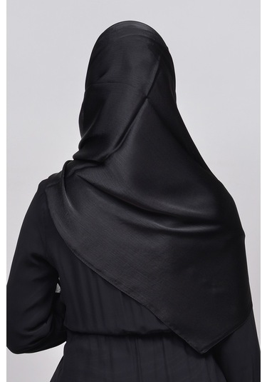 Altobeh Janjan Şık Parlak Saten Dokulu Kadın Tesettür Abiye Şifon Şal - Siyah