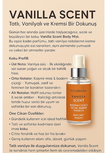 Youshine Vanilla Scent Body Mist 100 ML