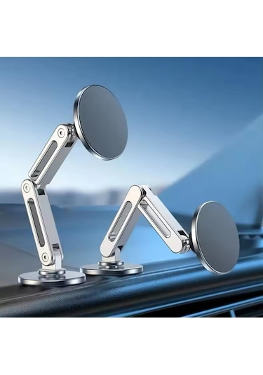 Metal Manyetik Araç İçi Telefonu Tutucu 360 Serbest Dönüş Magsafe Mıknatıslı Katlanabilir Telefon Tutucu