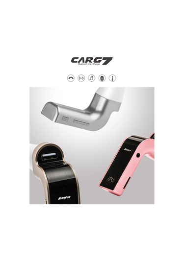 Geeroyoo G7 Araç Bluetooth Fm Verici - Mp3 Çalar, Usb/tf Kart Desteği, El-işsiz Arama, 5v/2.1a Usb Şarj, Gümüş