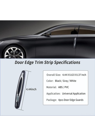 Geeksen Araba Kapısı Çarpma Koruyucu Yumuşak Jeli - Genel Kullanım Siyah, Vuruş Ve Kırıkten Korumak İçin