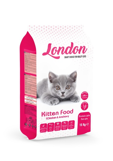 London Tavuklu & Hamsili Yavru Kedi Maması 15 Kg