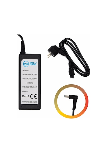 Dell Hp Notebook Laptop Adaptörü 19,5v 3.34a 65w 4.5x3.0mm Şarj Adaptörü