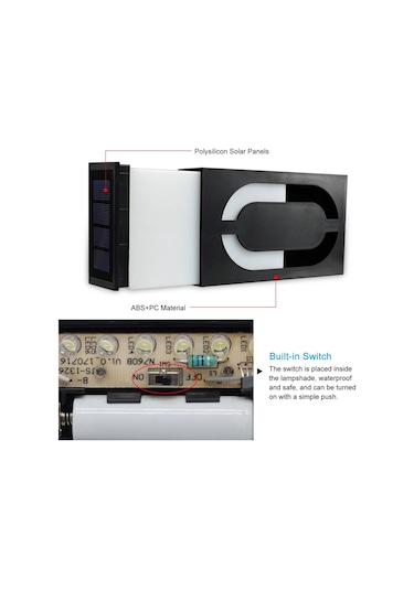 S6012-6 Güneş Ev Numarası Işığı Evler Için Led Aydınlatmalı Diğer