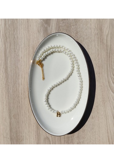 İnci Zerafetinde Harfli İnci Kolye - Kişiselleştirilmiş Hediye 3461000000269 Beyaz