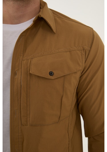 Camp Scoutland Camp387 Outdoor Tactical Rahat Ve Kullanışlı Su İticili Erkek Taktik Gömlek Hardal