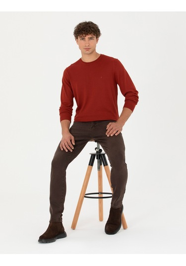 Pierre Cardin Erkek Kiremit Triko Kazak 50270054-vr031 Kiremit Kiremit