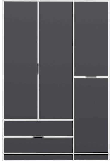 Elina 3 Kapaklı Dolap - Beyaz/antrasit Çok Renkli