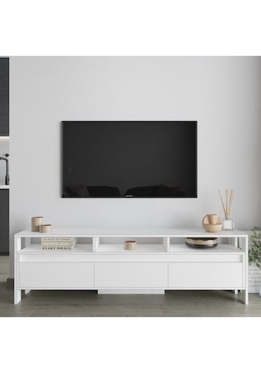 Atlas 3 Kapaklı Tv Ünitesi 160 Cm Beyaz