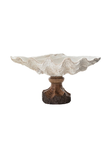 Mudo Home Shell Dekoratif Kase Beyaz 45x25x23 Cm