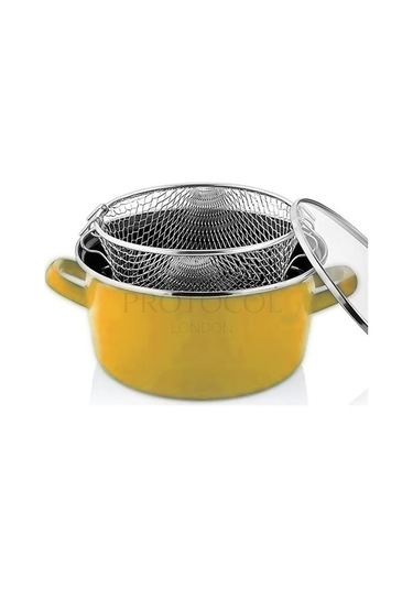 Protocol London Lüks İtalyan Emaye Fritöz Kızartma Tenceresi 22 CM 3.5 LT 001