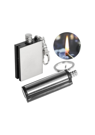 Moveevo Stainless Steel Çakmak Seti Daire + Kare - 2 Adet, Yakıt Gerektirir Yakıt Dahil Değil Çok Renkli