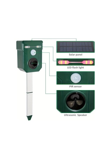 Xuweiwei 1 Paket Güneş Ses Dalgası Teknolojili Su Geçirmez Hayvan Kovucu Cihazı