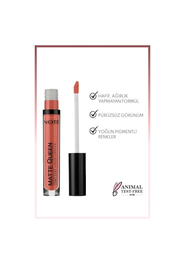 Note Cosmetique Matte Queen Lipstick Kalıcı Mat Likit Ruj - 08 Glamour Touch - Nude