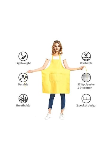 Adet Düz Önlük Toplu - 2 P'li Siyah Karışık Renkli Ticari Önlük Diğer