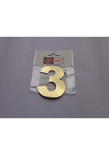 Gendec 8 Cm Paslanmaz Metal No:3 Kapı,Villa,Daire Numarası