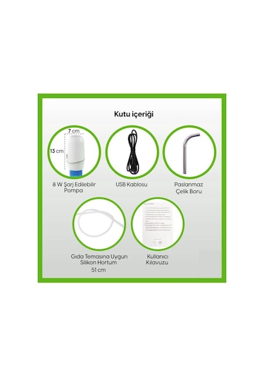 Vayomy Damacana Su Pompası 8w Çift Motorlu Şarjlı Otomatik Hızlı Dolum Bpa Içermez ,ce Belgelidir Beyaz