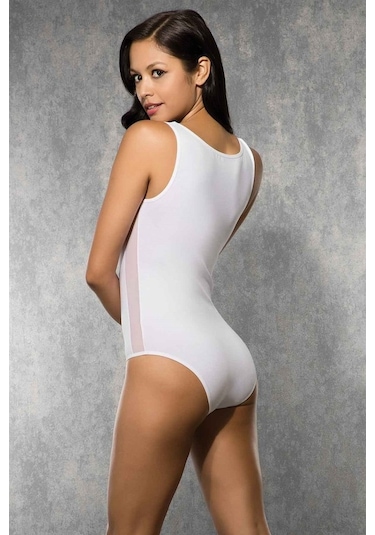 Doreanse Kadın Modal Transparan Detaylı Geniş Yaka Body 12128