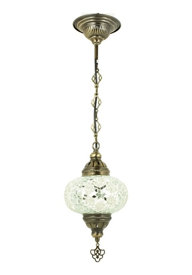 Dekoratif Osmanlı Fas Lambası Mozaik Avize Tekli Sarkıt Renkli