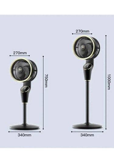 Zarif Tasarım 90cm Ayarlanabilir 3 Boy Dokunmatik Dijital Ekranlı Uzaktan Kumandalı Akıllı Fan