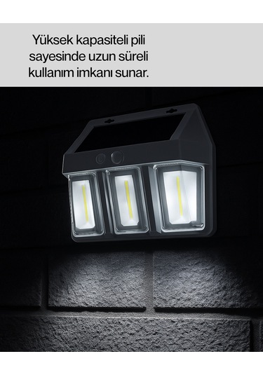Dış Mekan Solar Duvar Lambası 120 Hareket Algılama, 3 Işık Mod
