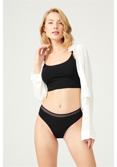 Basic Lazer Kesim File Lastikli Brezilya Külot 7'li Paket - 2 Renkli-7 Çok Renkli