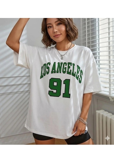 Asvella Trend Baskılı Unisex Kesim Tshirt Beyaz