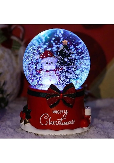 Yılbaşı Kardan Adam Işıklı Müzikli Kar Püskürtmeli Yeni Yıl Kardan Adam Temalı Kar Küresi 15 Cm Mega Boy Işıklı Müzikli Kar Püskürtmeli Hediye 01
