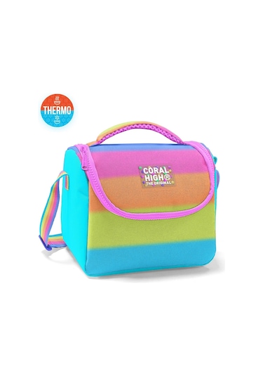 Coral High Kız Çocuk Beslenme Çantası - Thermo - Pembe Turuncu Renk Geçişli Çok Renkli