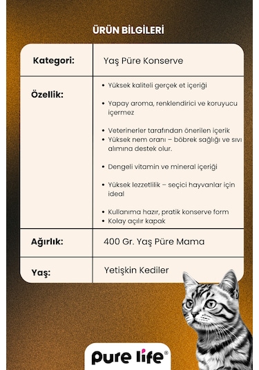 Pate Kuzu Etli Yetişkin Kedi Konserve Yaş Mama 400 Gr
