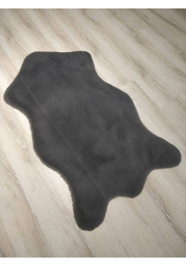 Yamalıhome Süet Taban Tavşan Peluş Halı Antrasit Post 80 x 150 Cm
