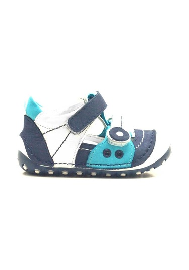 Hapshoe Hakiki Deri Mavi Cırtlı Yazlık Ilk Adım Ayakkabı (372301007) Mavi