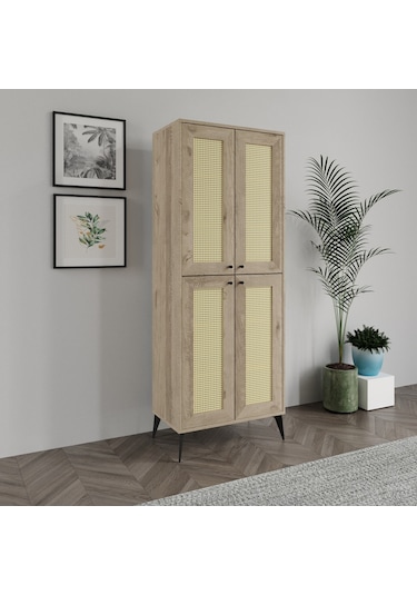 Rosepal Mobilya Diamond 4 Kapaklı 6 Bölmeli Hazeran Dolap