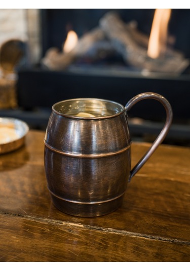 Bakır Bardak Fıçı Model Oksitli Renk