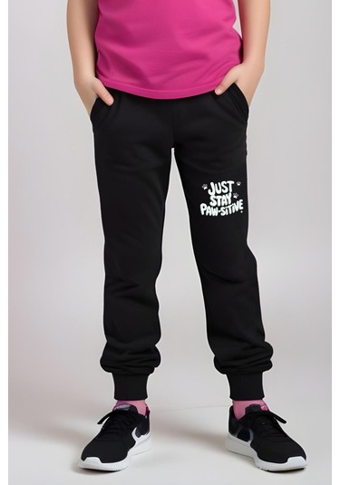 Just Stay Paw Baskılı Kız Çocuk Tişört Ve Eşofman Alt-üst Takım Fuşya