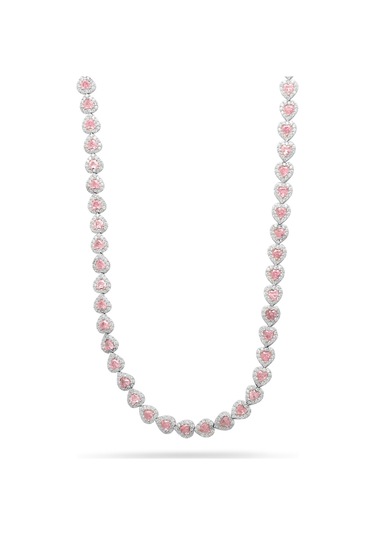 Silveranka 925 Ayar Gümüş Pembe Kalp Su Yolu Kolye