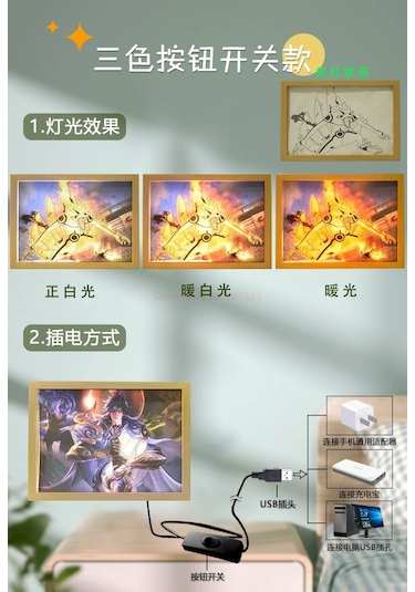 Karikatür One Piece Nika Luffy Gear 5 Işık Lambası Zoro Ace Hediye 7 Çok Renkli