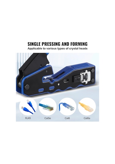 Vevor Sıkma Aracı Rj45/cat5e/cat6/cat6a Ethernet Crimper Sıkma Pense 8-pin Amerika Birleşik Devletleri