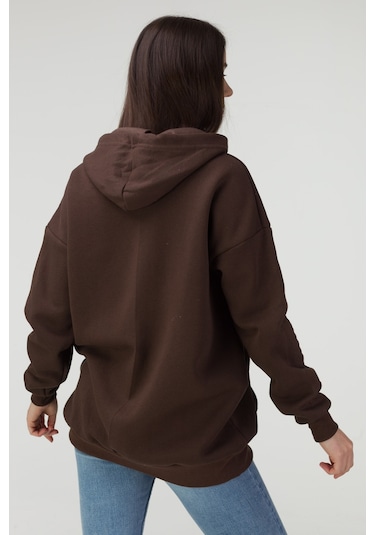 Modagen Unisex Oversize Hırka - Kahverengi
