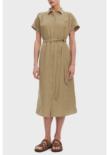 Tommy Hilfiger Bayan Gömlek Elbise Ww0ww44653 Aeh Camel Camel