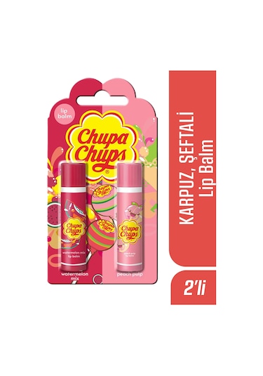 Chupa Chups Karpuz & Şeftali Lip Balm Dudak Bakım Kremi 2 x 4 G