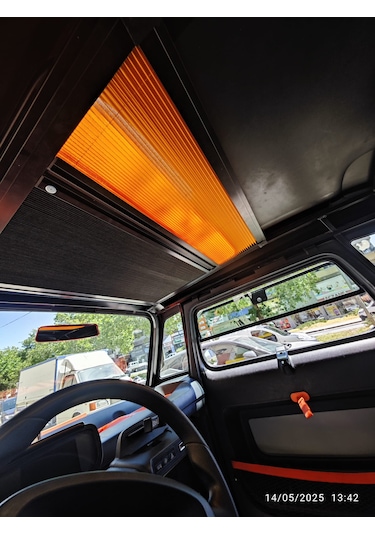 Citroen Ami Güneşlik Tavan Perdesi Siyah - Turuncu