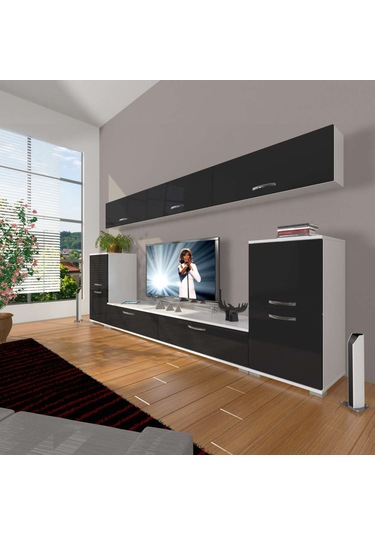 Decoraktiv Eko 9 Slm Std Tv Ünitesi Tv Sehpası Beyaz - Siyah